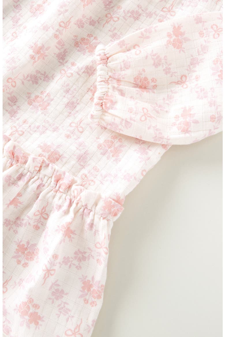Long Sleeve Cotton Gauze Dress & Bloomers, Alternate, color, PINK PRETTY COSETTE FLORAL