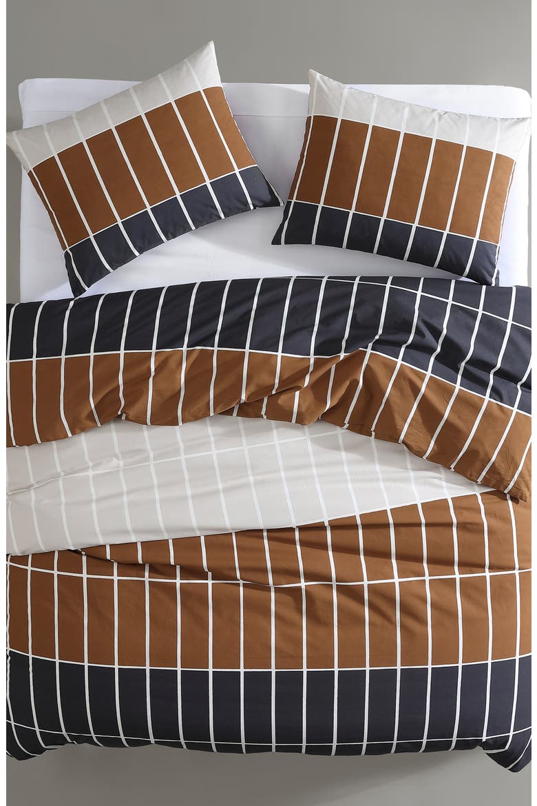 Tiiliskivi Raita Duvet Cover & Shams Set, Alternate, color, CHARCOAL GREY