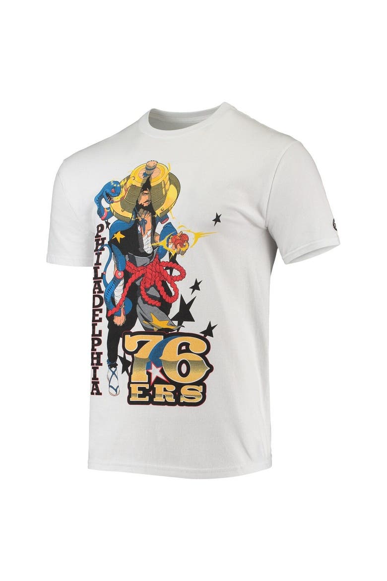 Men's NBA x McFlyy White Philadelphia 76ers Identify Artist Series T-Shirt, Alternate, color, White