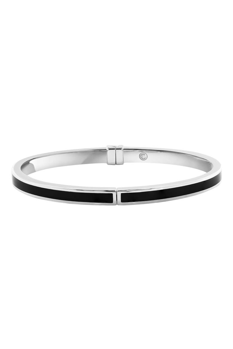 Men's Bangle Bracelet, Main, color, BLACK