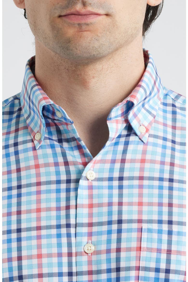 Chambly Crown Lite Check Performance Button-Down Shirt, Alternate, color, SEAPORT BLUE