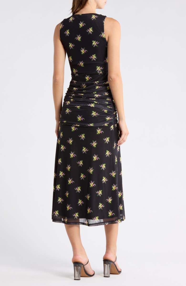 AFRM LOS ANGELES Loren Floral Print Sleeveless Dress, Alternate, color, Noir Spring Bouquet