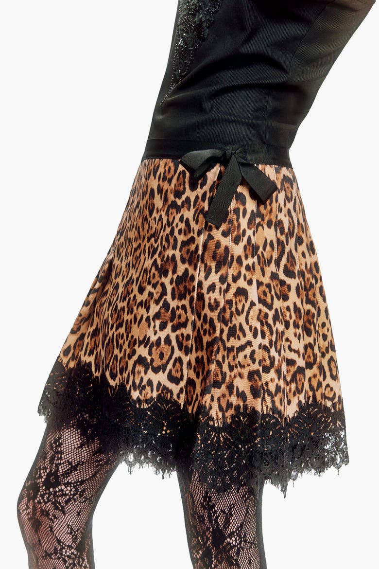 Leopard Denim Kilt, Alternate, color, HONEY MULTI