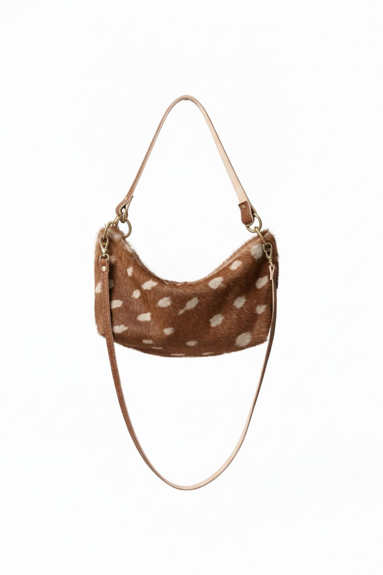 Leather Shoulder Bag, Alternate, color, Fawn Calf Print