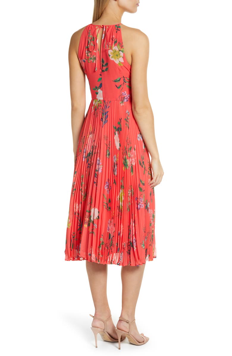 Eliza J Floral Print Pleated Midi Dress, Alternate, color, 