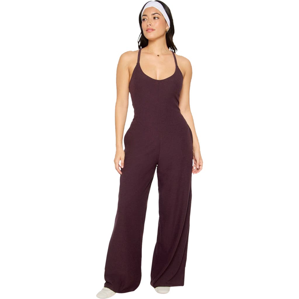 Fabletics Cloud Jersey Wide Leg Jumpsuit In Purple