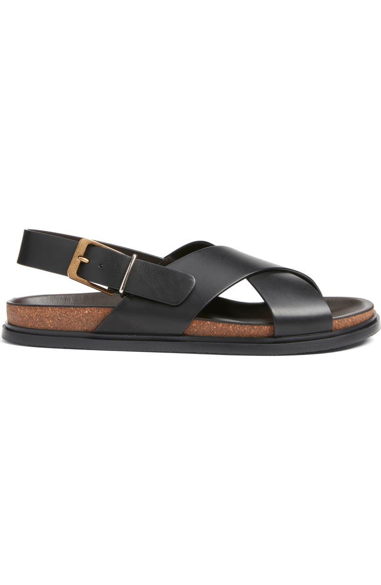 The Row Buckle Crisscross Sandal, Alternate, color, Black