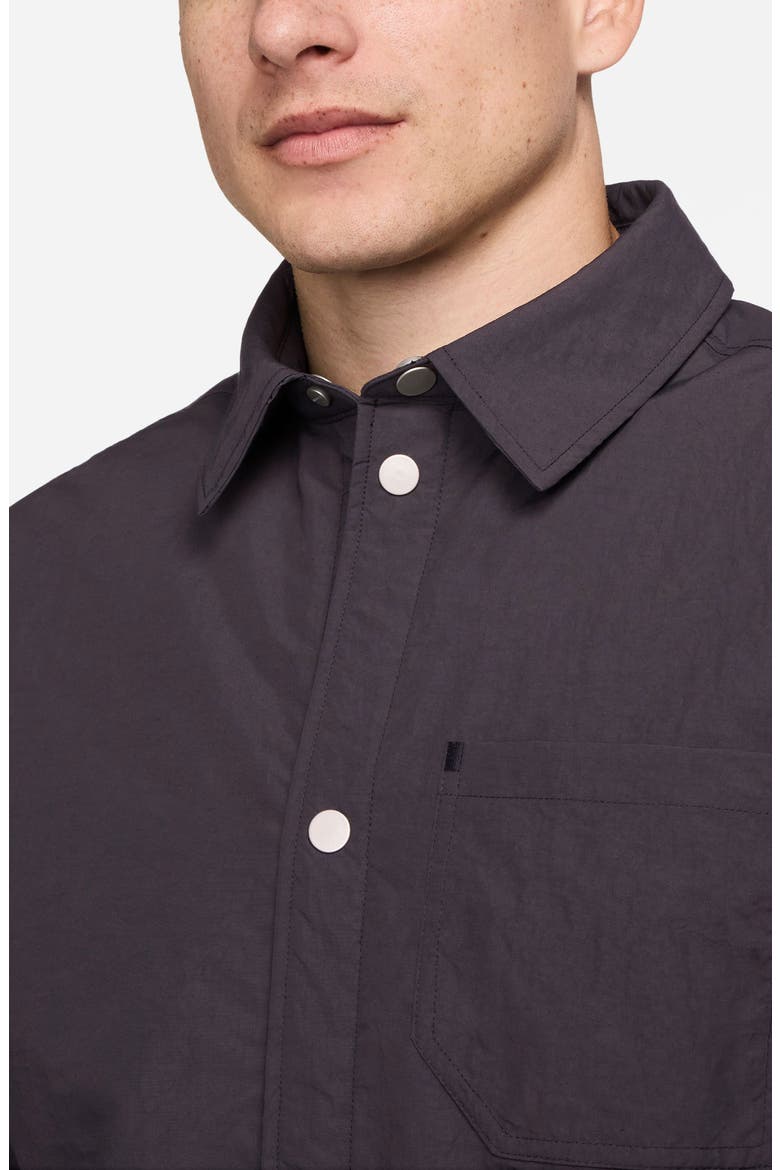 Nylon & Cotton Snap-Up Shirt Jacket, Alternate, color, OFF NOIR