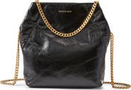 Veronica Beard Small Slouch Metallic Convertible Leather Shoulder Bag