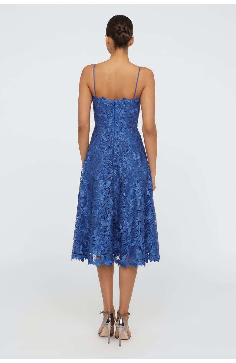 Theia Ainslie Lace Midi Cocktail, Alternate, color, Blue Mirage