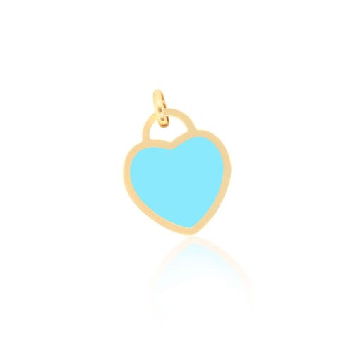 The Lovery Fine Jewelry Turquoise Heart Padlock Charm In Gold