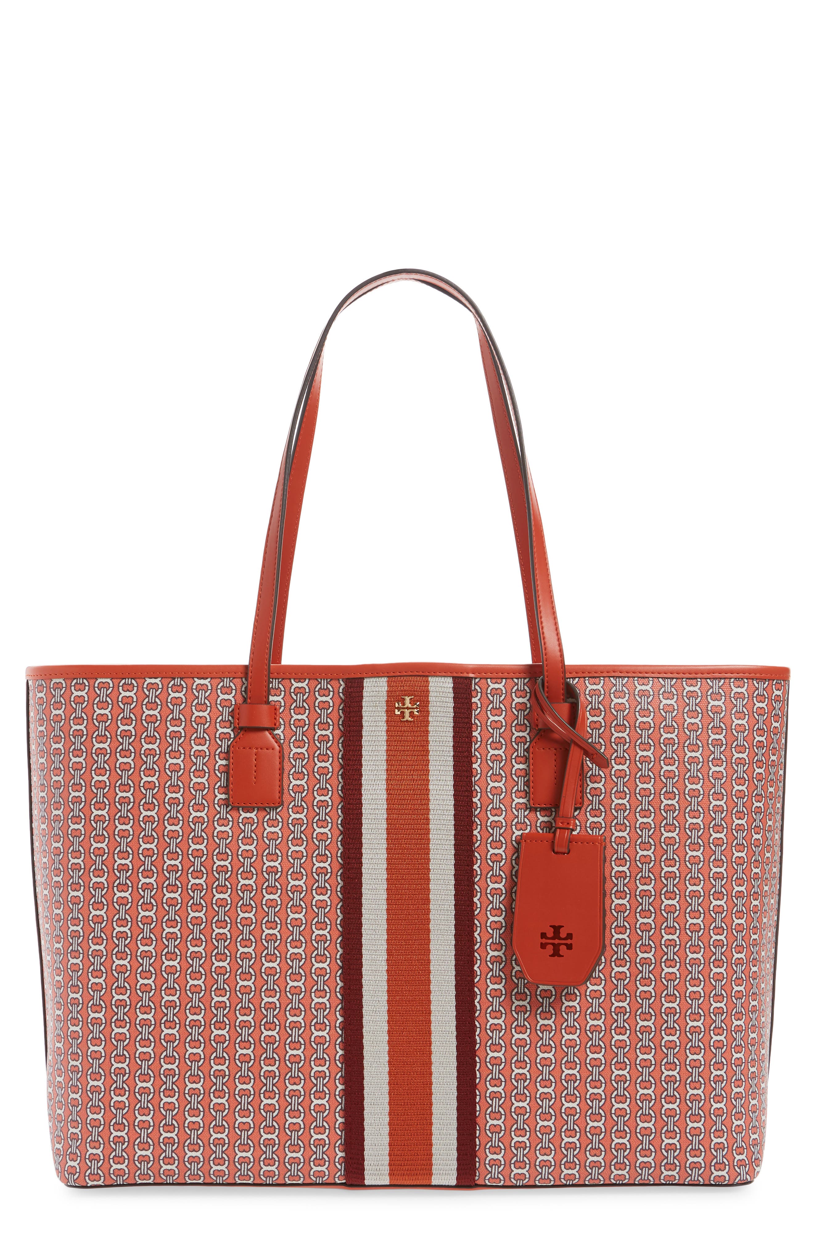 Gemini Link Coated Canvas Tote, Main, color, CANYON ORANGE GEMINI LINK