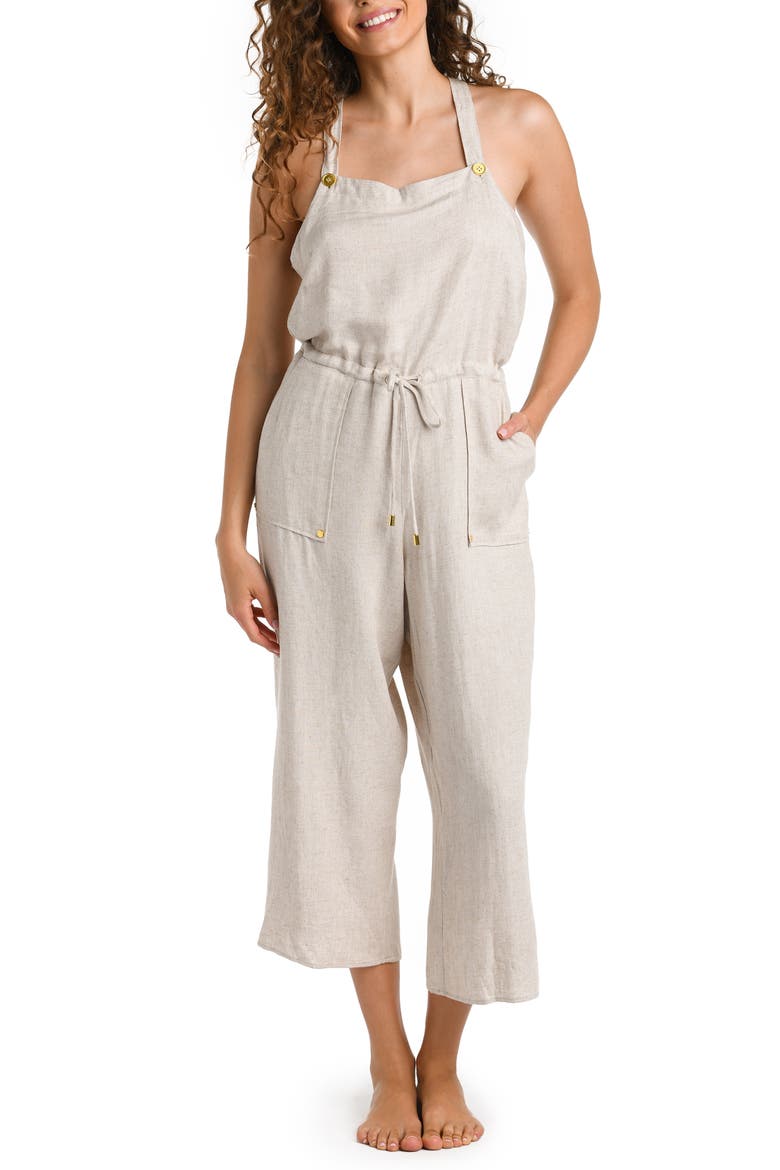 Delphine Cover-Up Jumpsuit, Main, color, TAUPE
