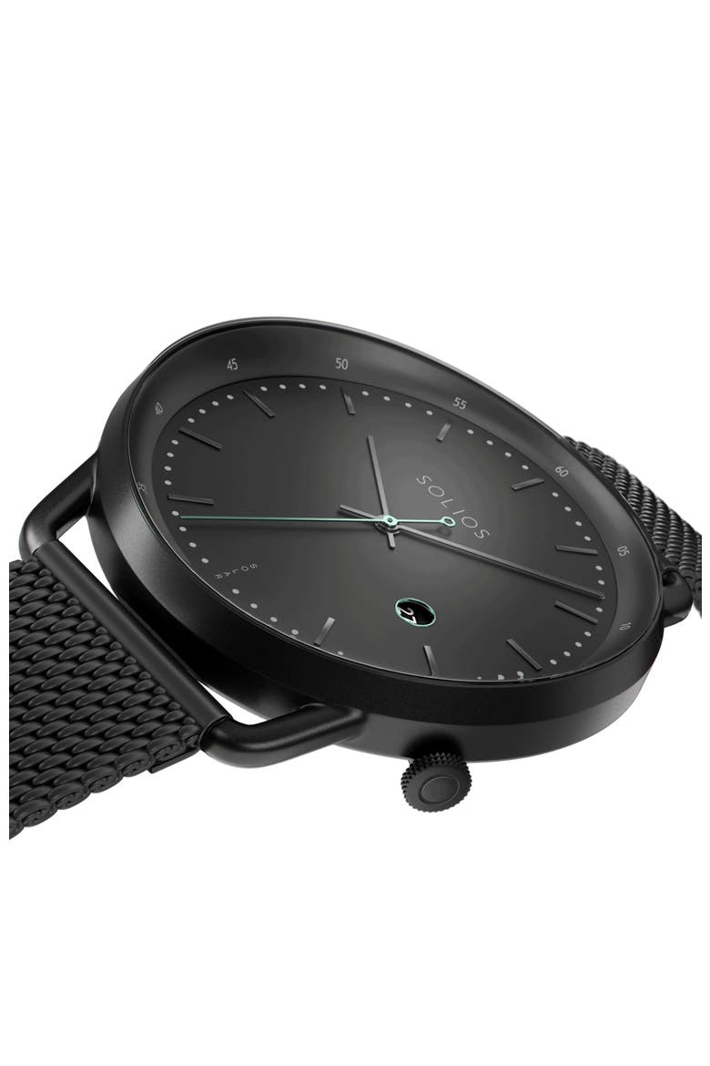 The Solar Curve | Black Dial - Black Case, Alternate, color, Mat Black Mesh Metal