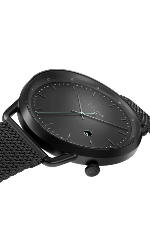 Solios Watches The Solar Curve | Black Dial In Mat Black Mesh Metal
