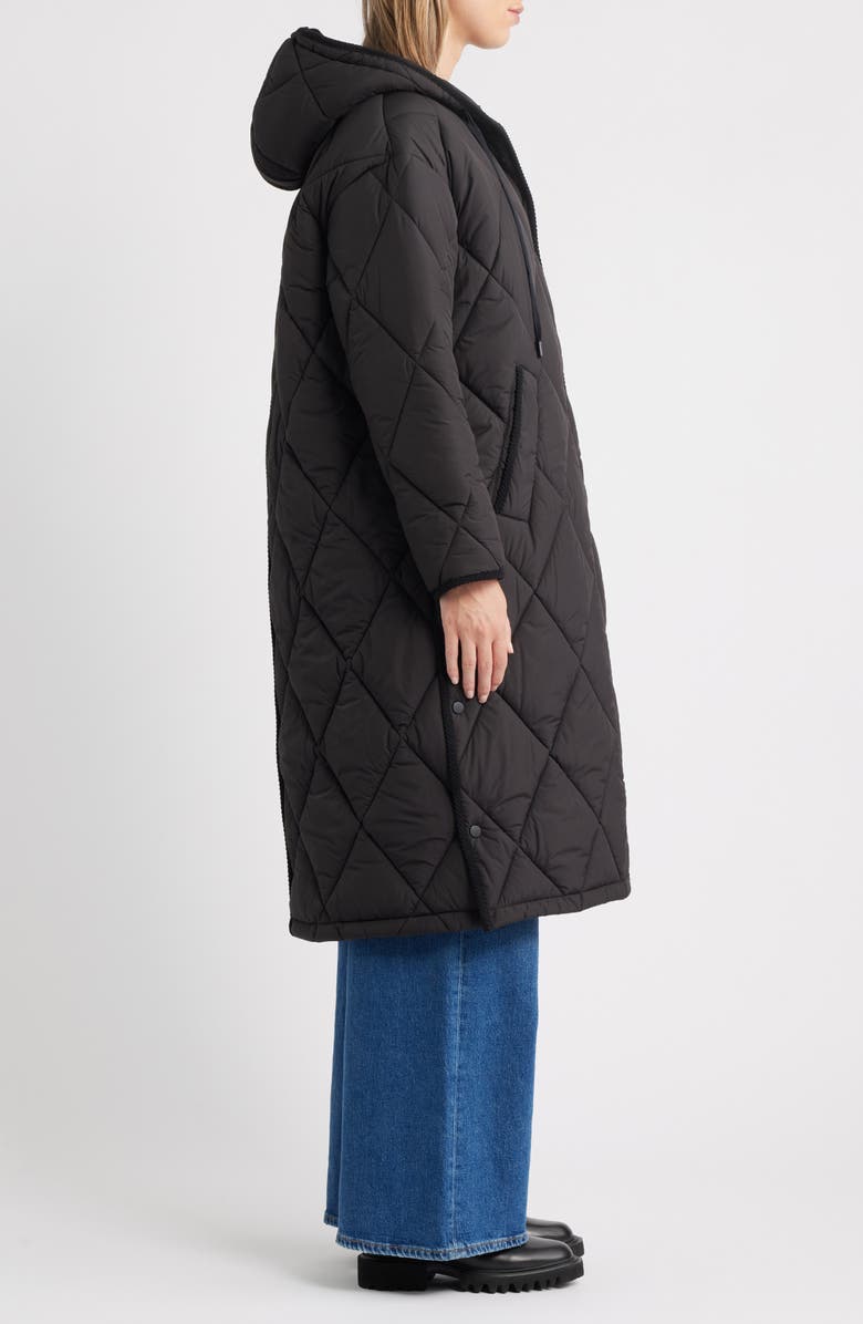 Bernardo Bren Quilted Puffer Coat, Alternate, color, Black