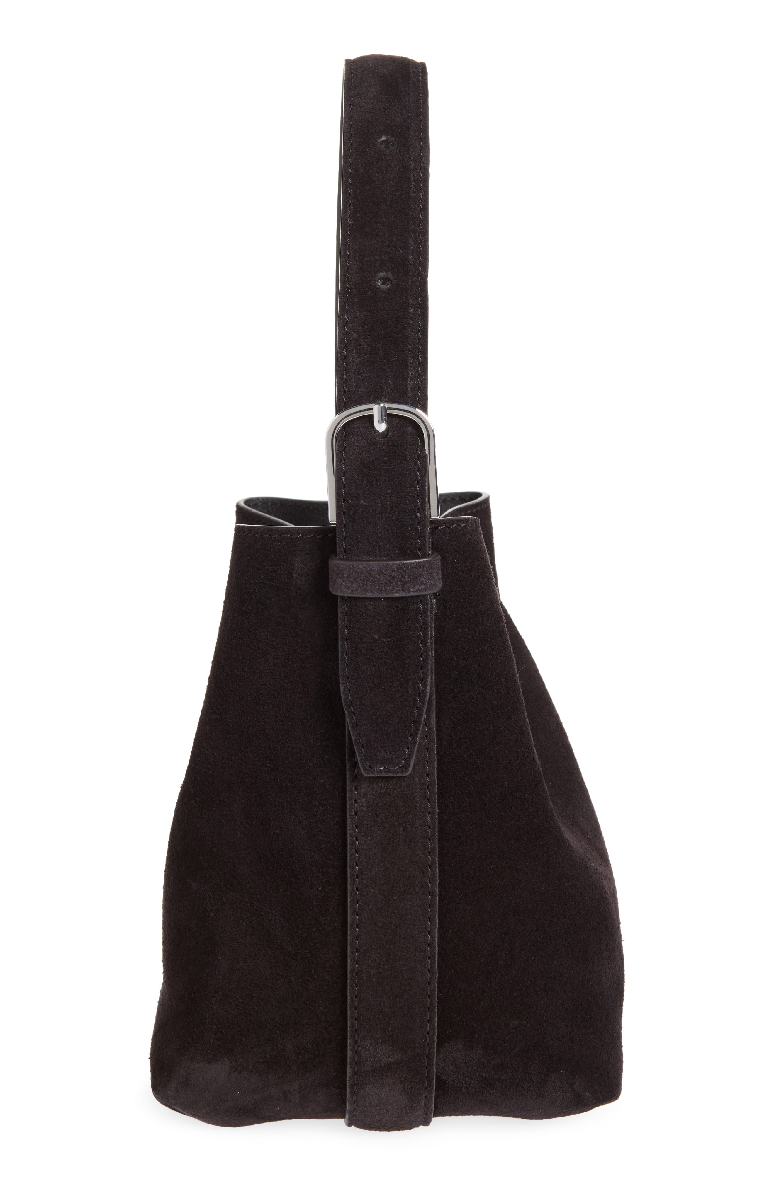 Petite Belted Suede Tote, Alternate, color, ESPRESSO
