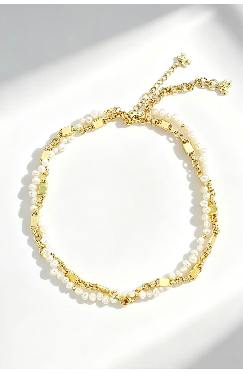 Classicharms Mia pearl necklace duo set, Main, color, Gold