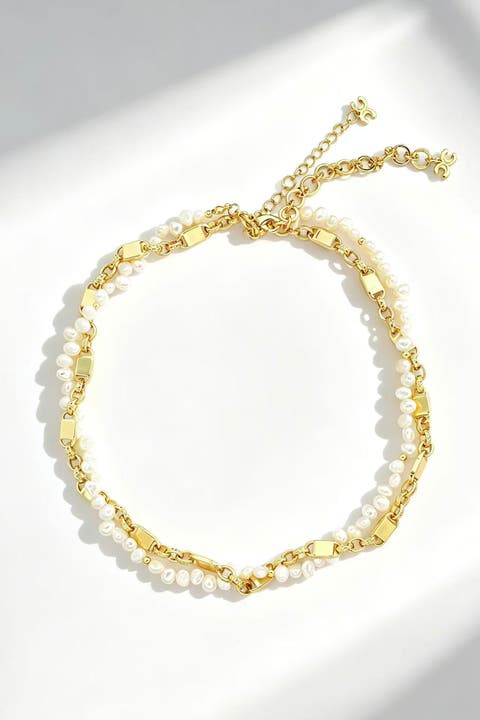 Mia pearl necklace duo set