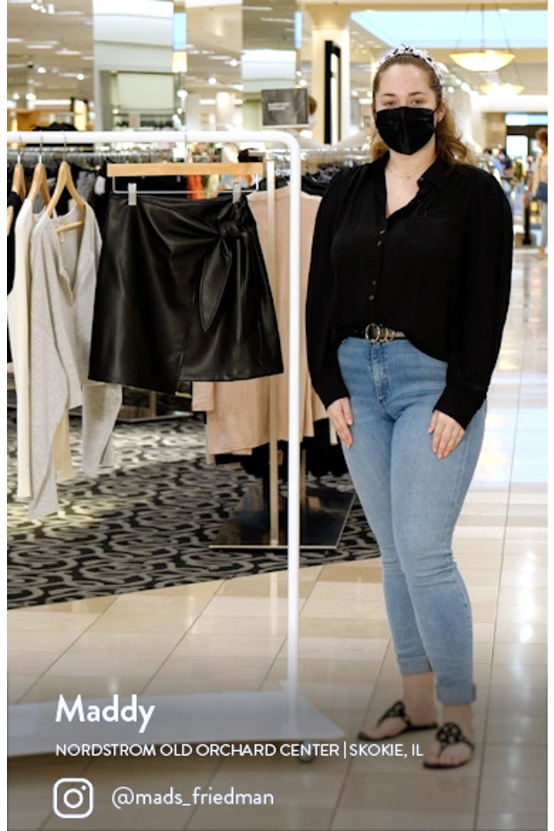 Knotted High Waist Faux Leather Miniskirt video