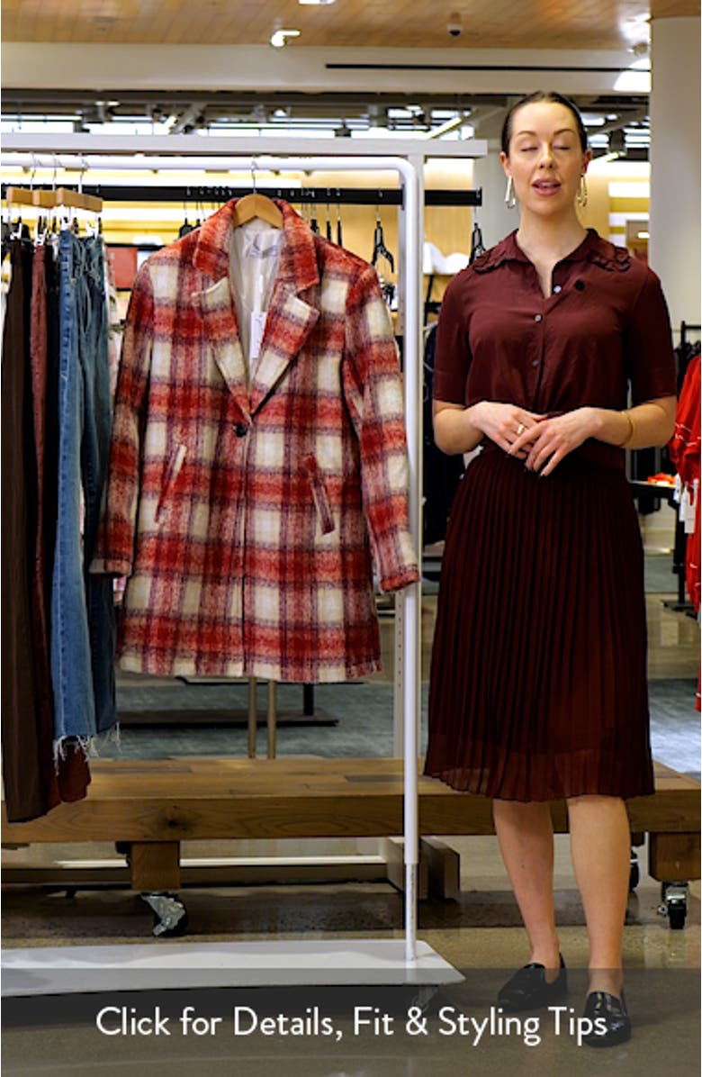 Travistine Longline Plaid Coat, sales video thumbnail