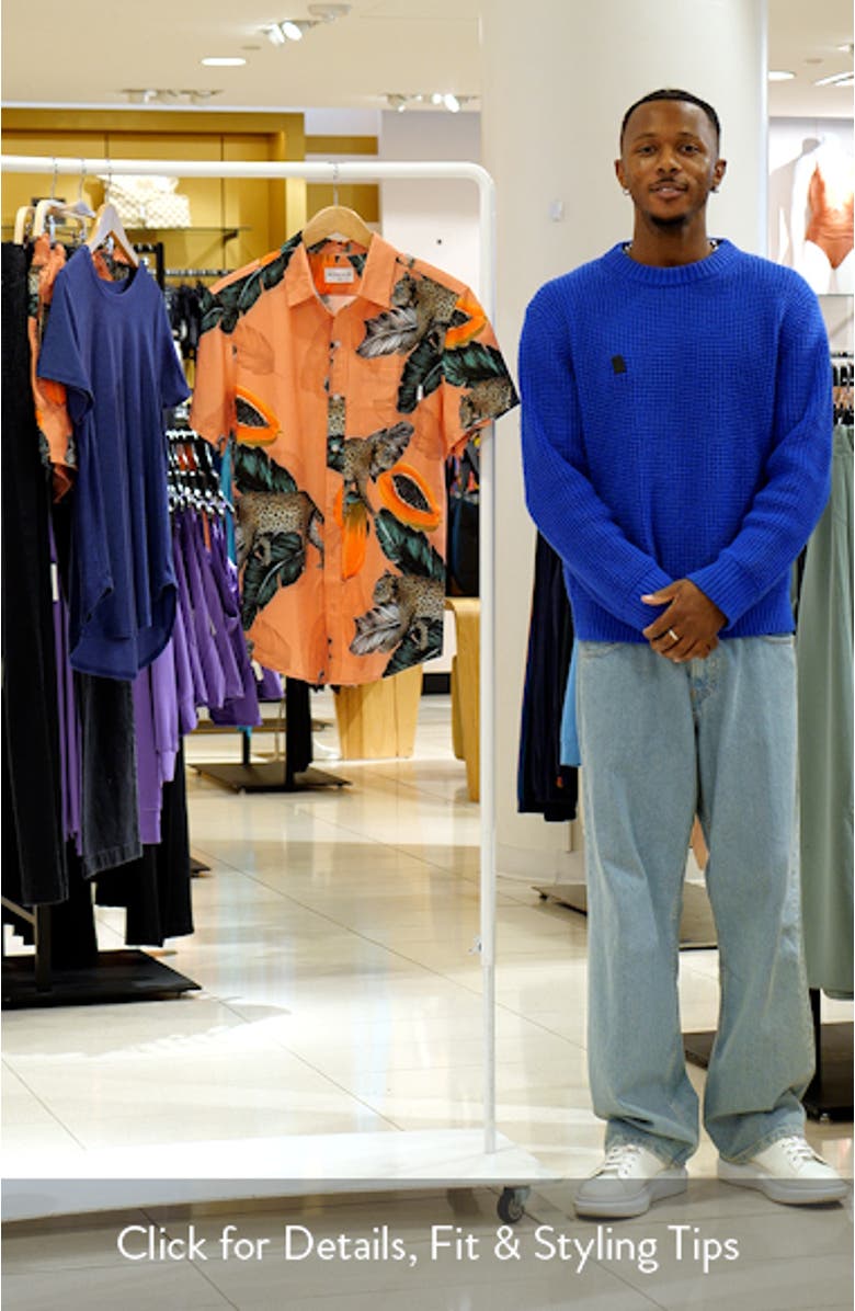 Tailored Fit Fruta Bomba Waterproof Short Sleeve Performance Button-Up Shirt, sales video thumbnail