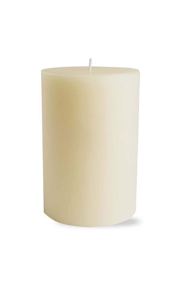 Chapel Ivory Pillar Decorative Wax Candle Set of 2 Unscented, Alternate, color, Beige