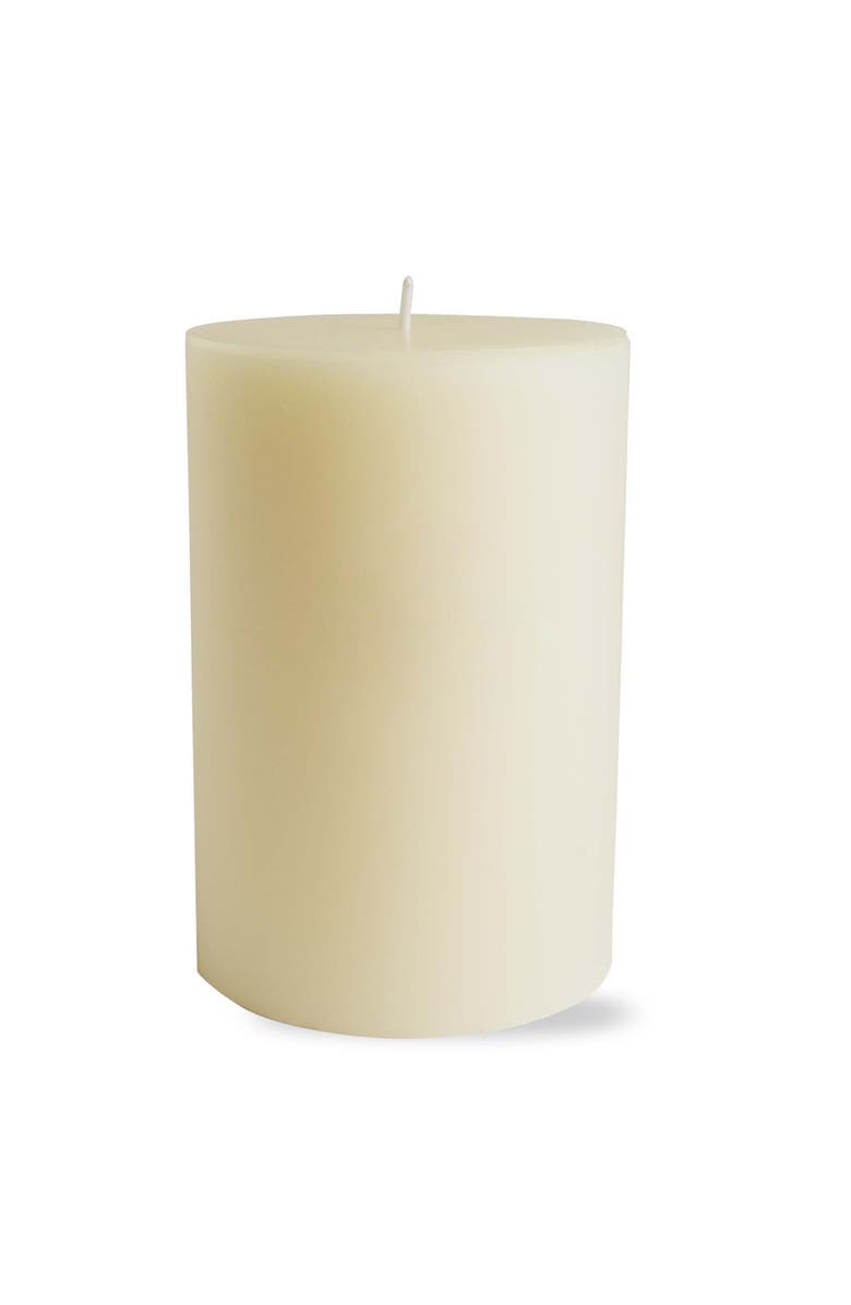 tag Chapel Ivory Pillar Decorative Wax Candle Set of 2 Unscented, Alternate, color, Beige