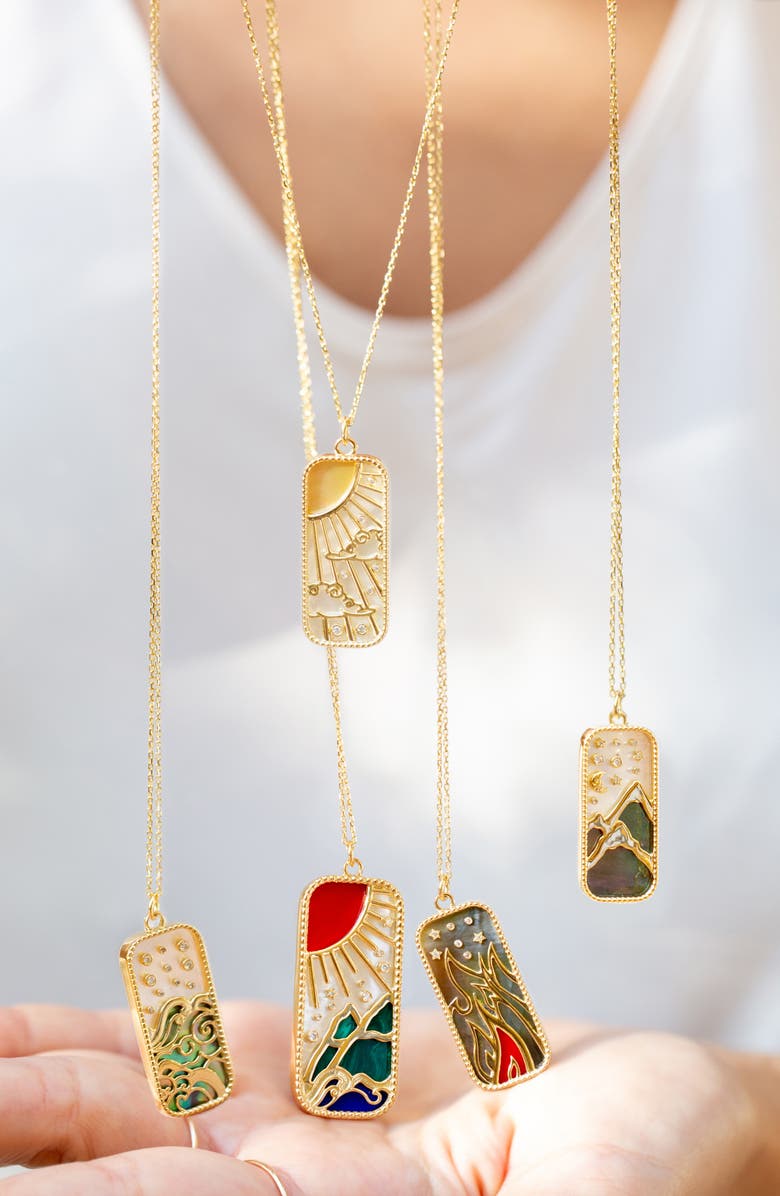 L'Atelier Nawbar Elements of Love Fire Pendant Necklace, Alternate, color, Black Pearl/ Red Coral