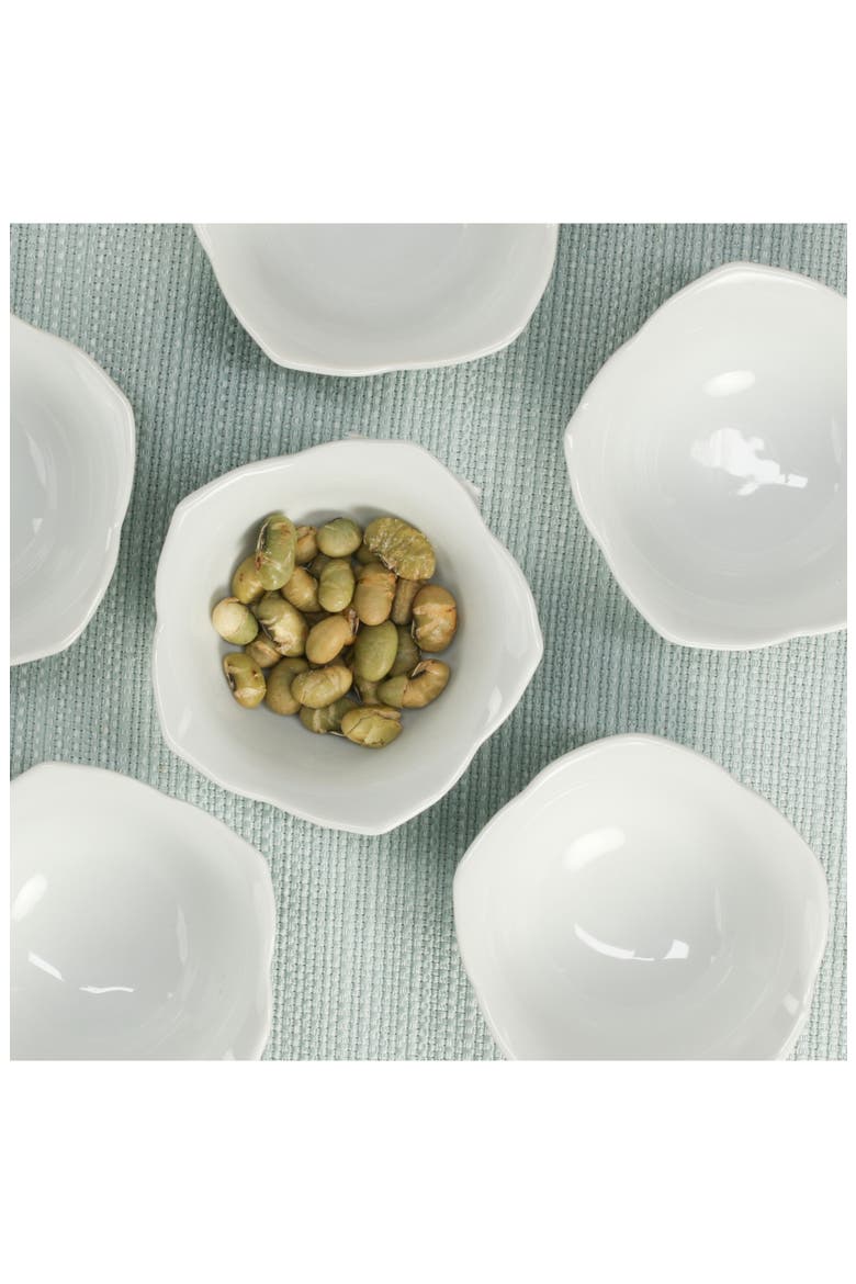 Set of 6 Lotus Bowls, Alternate, color, WHITE