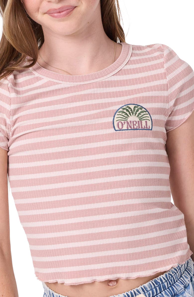 O'Neill Kids' Merrit Stripe T-Shirt, Alternate, color, Misty Rose