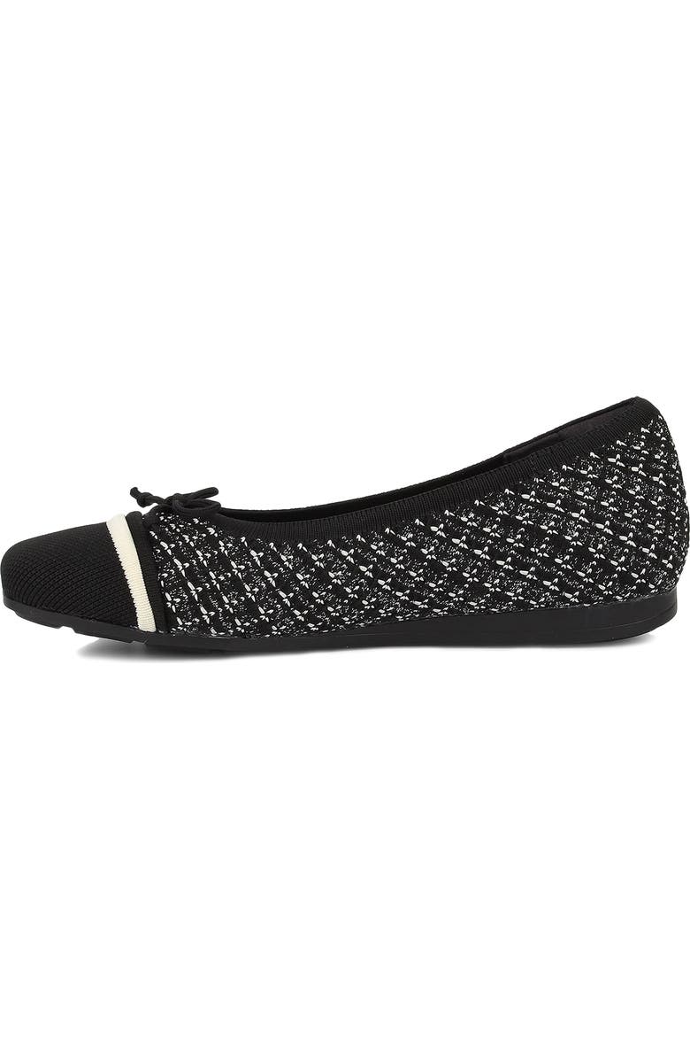 Ros Hommerson Noelle Cap Toe Ballet Flat, Alternate, color, Black Sparkle Knit