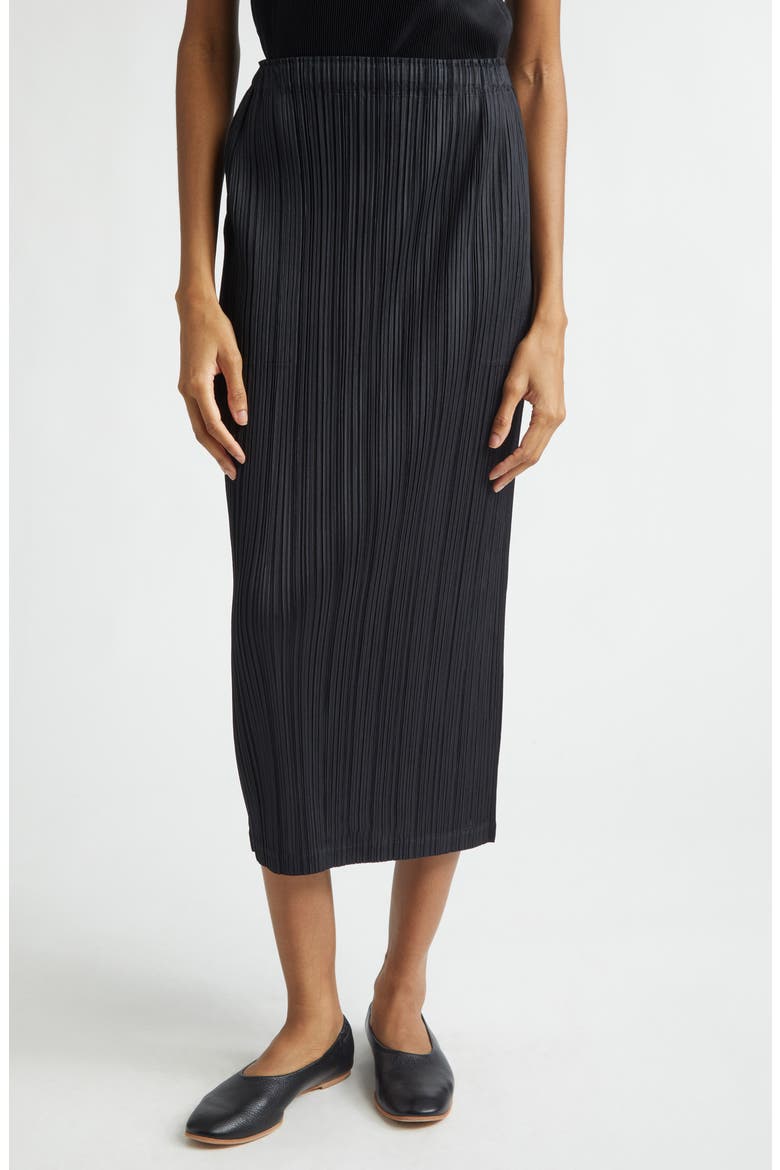 Thicker Bottoms 1 Pleated Skirt, Main, color, BLACK