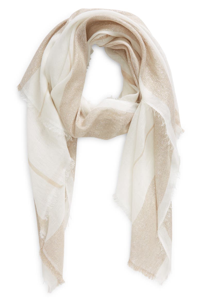 The Solitaire Metallic Long Scarf, Main, color, DIAMOND
