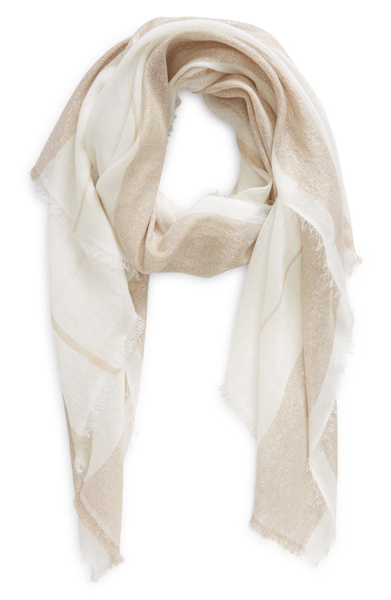 JANE CARR The Solitaire Metallic Long Scarf, Main, color, 