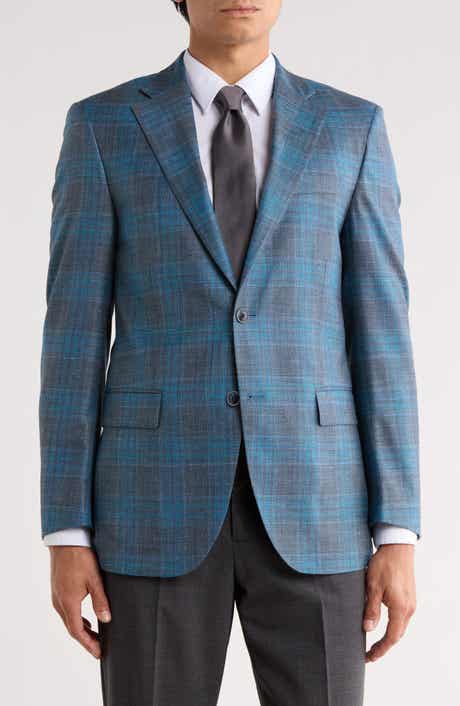 Peter Millar Green Plaid Wool Blend Sport Coat