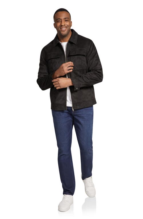 Johnny Bigg Affleck Faux Suede Jacket In Black