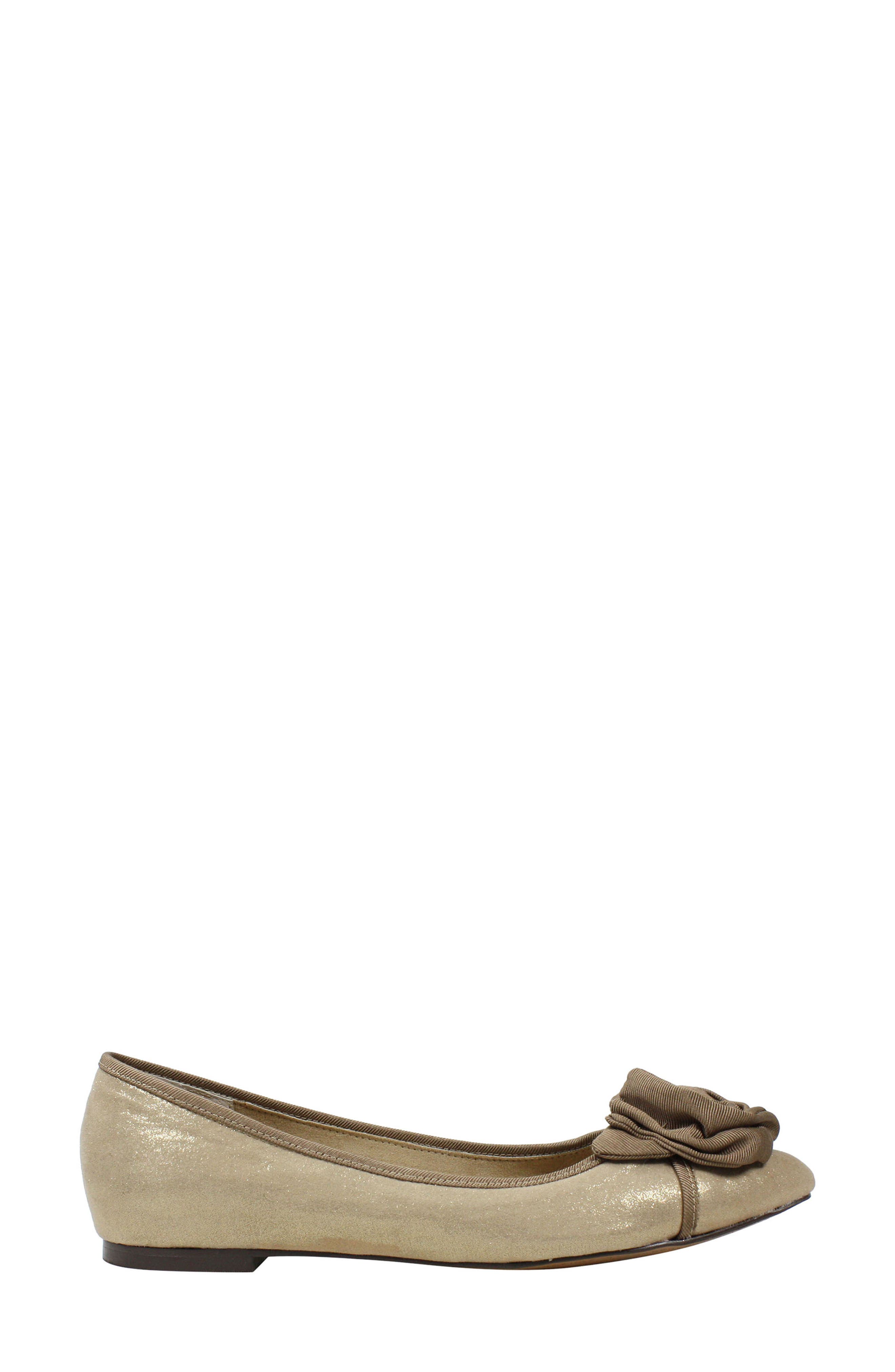 Baylynn Skimmer Flat, Alternate, color, GOLD SATIN