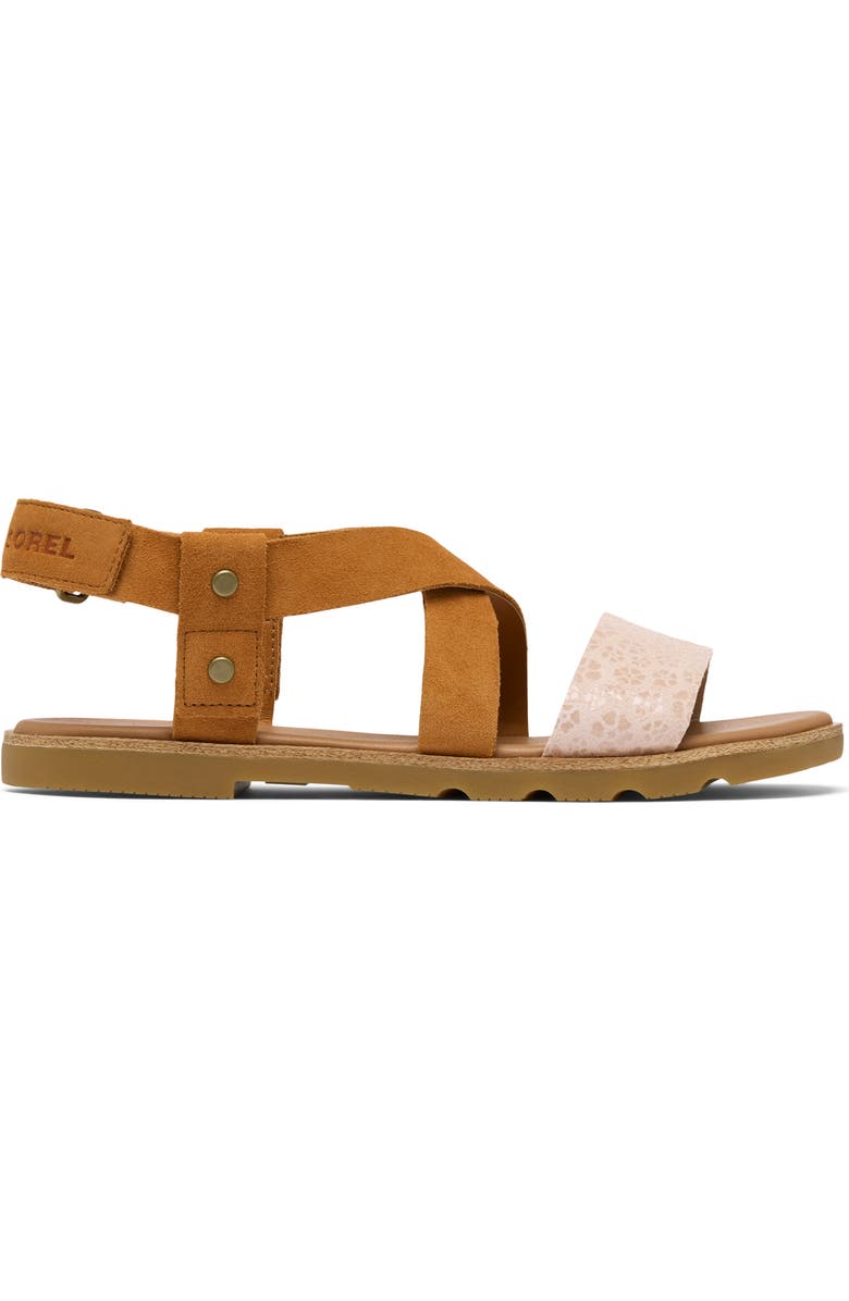 SOREL Ella III Crisscross Sandal, Alternate, color, Pearlescent/ Canyon Gold