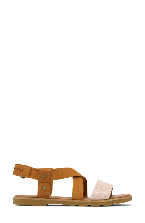 Sorel Ella Iii Crisscross Sandal In Pearlescent/canyon Gold