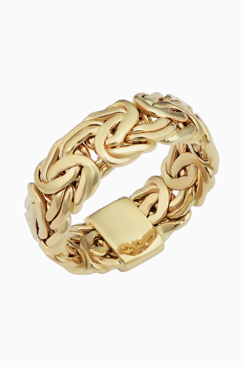 14K Yellow Gold Byzantine Band Ring, Main, color, Yellow Gold