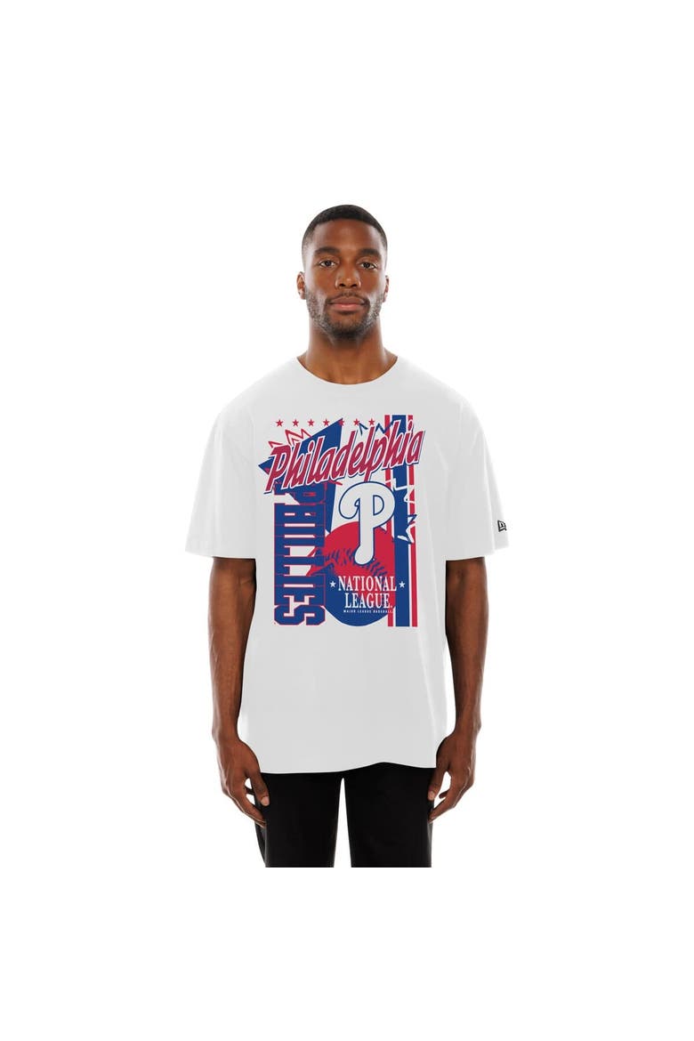 Men's New Era White Philadelphia Phillies Big Graphic Domestic T-Shirt, Alternate, color, White