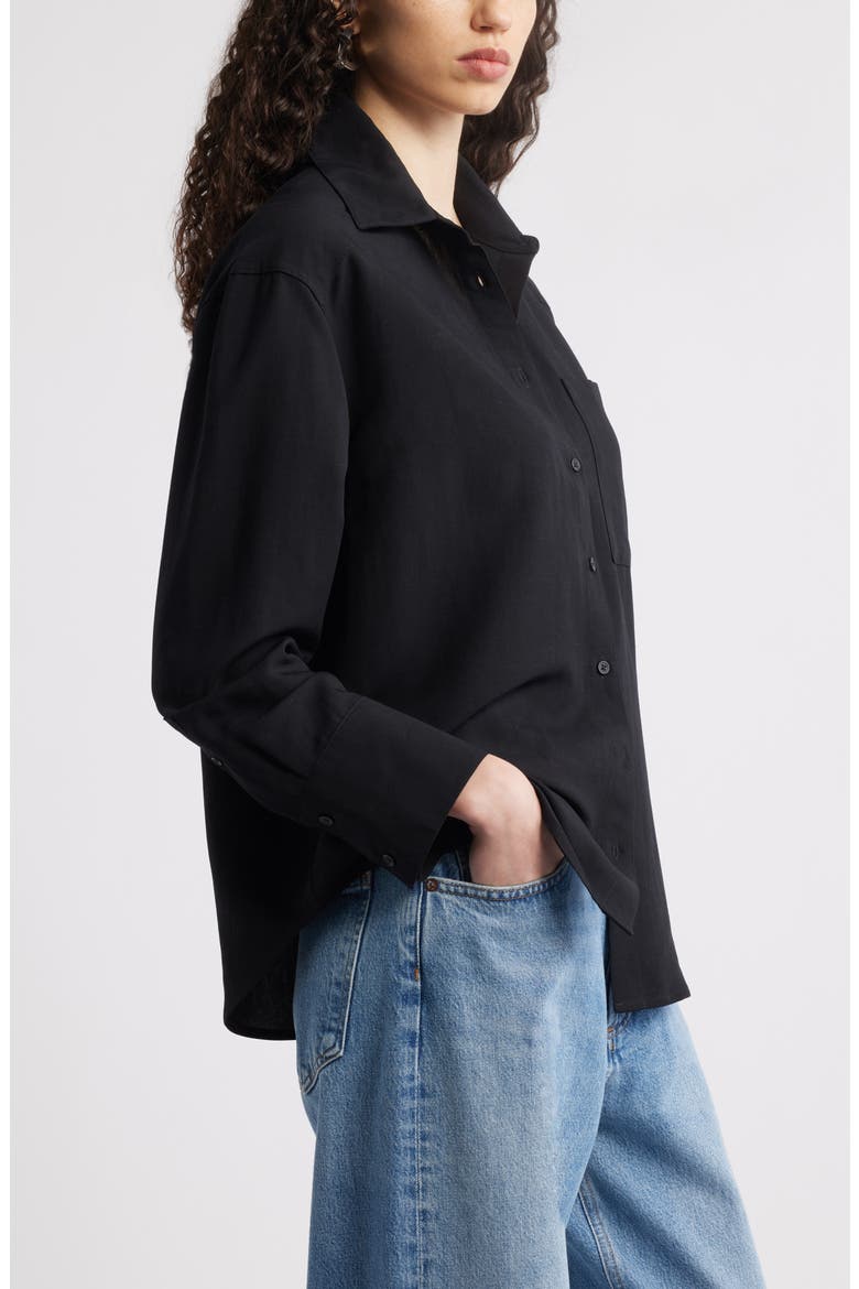 Button-Up Shirt, Alternate, color, BLACK