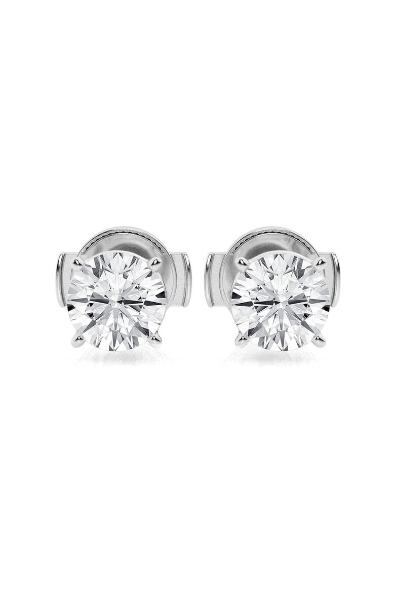 Solitaire Diamond Stud Earrings, Main, color, WHITE