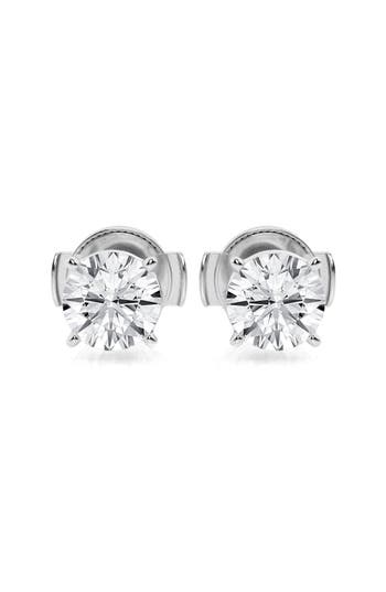Badgley Mischka Collection Solitaire Diamond Stud Earrings In White
