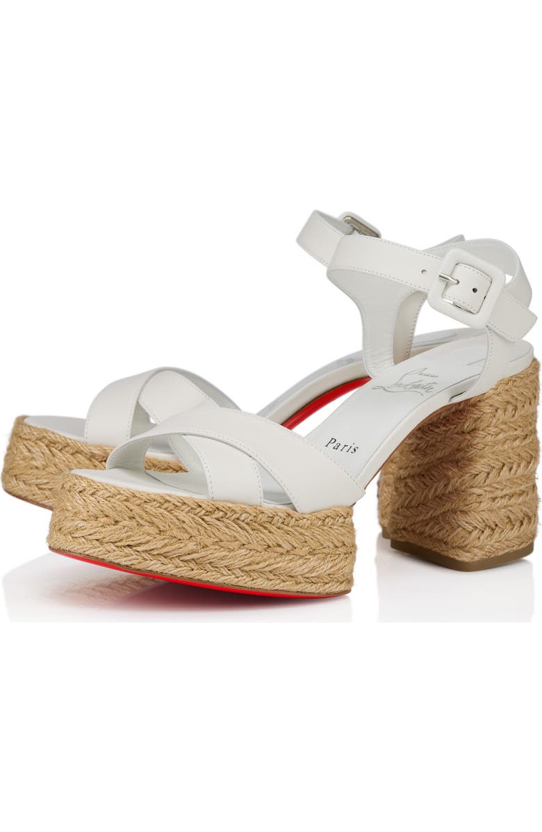 Christian Louboutin Calakala Espadrille Platform Sandal, Main, color, Bianco/ Lin Bianco