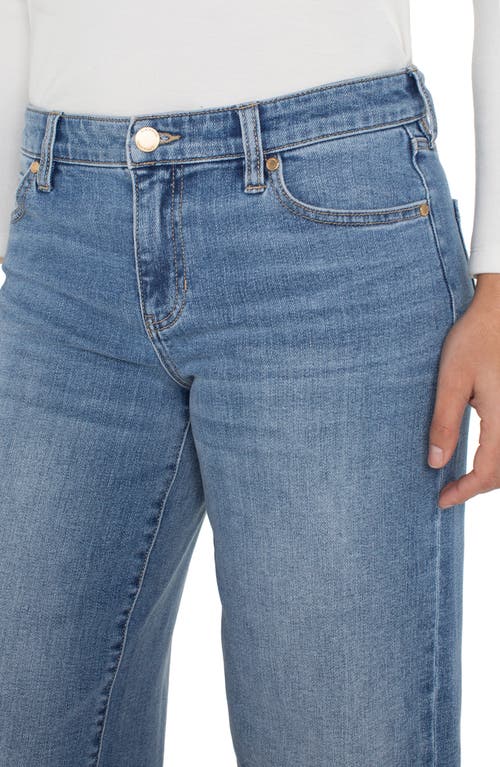 Liverpool Los Angeles Morgan High Waist Cuffed Wide Leg Jeans In Blue