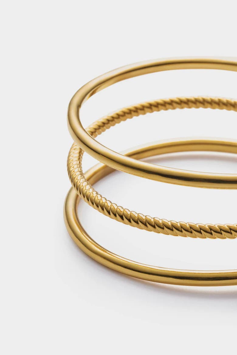 Laia Waterproof Gold Bangle, Alternate, color, Gold