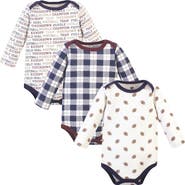 Hudson Baby Quilted Long Sleeve Cotton Bodysuits