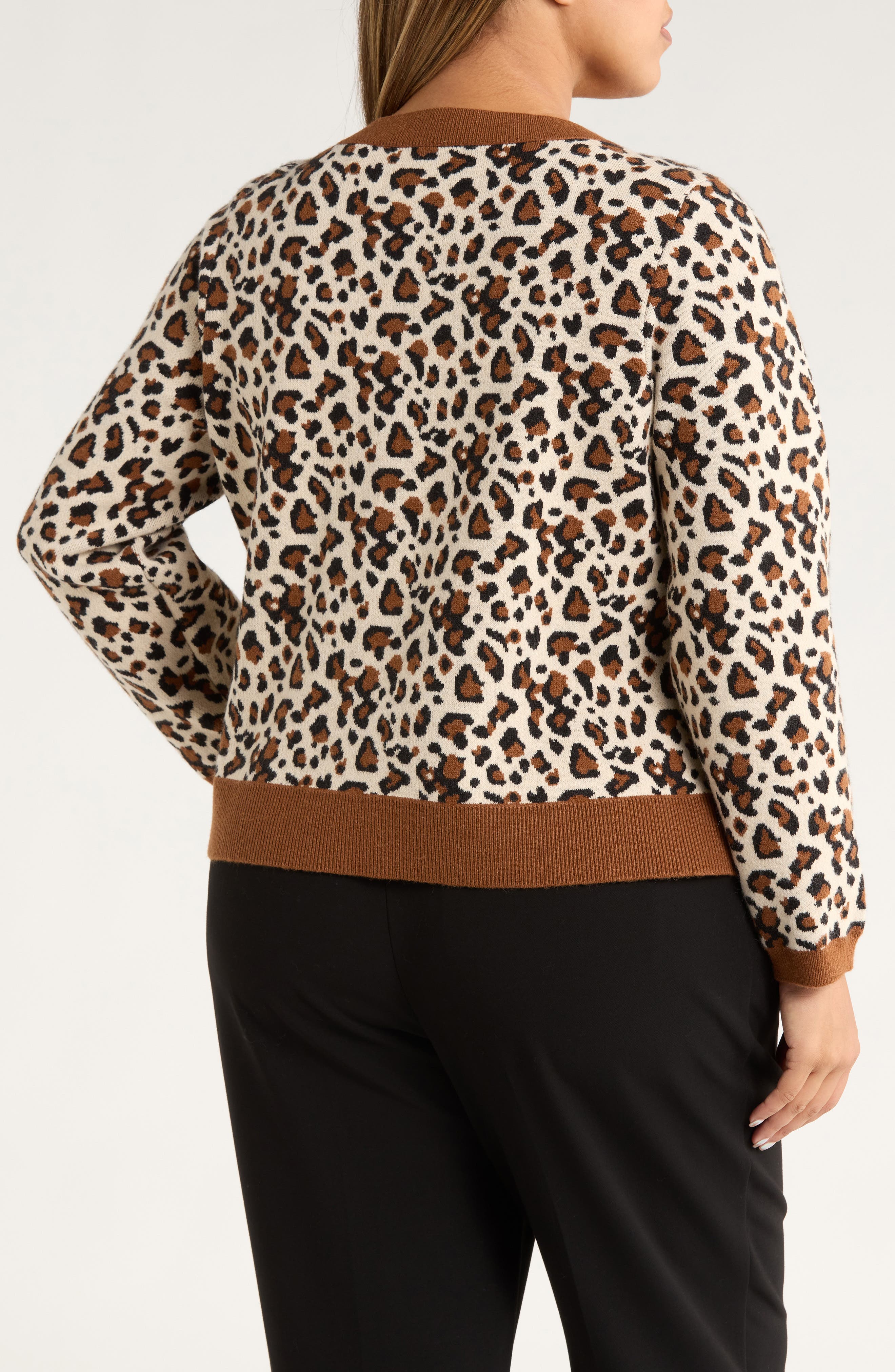 Leopard Jacquard Cardigan - image 2